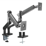 Brateck 17 -32 Premium Aluminium Dual Spring-Assisted Desk Mount Monitor Arm. Supports VESA up to100x100