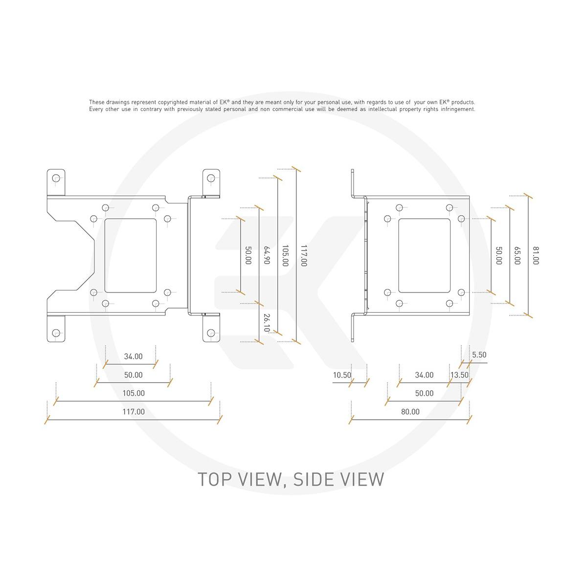 EKWB EK-UNI Pump Bracket (120mm Fan) Vertical