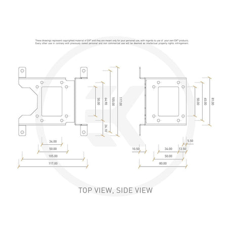 EKWB EK-UNI Pump Bracket (120mm Fan) Vertical