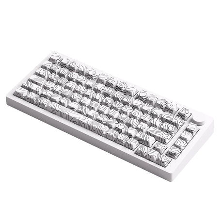 Akko Monsgeek M1 V5 VIA 75% Wireless Aluminium Mechanical Keyboard Piano Pro V3 Switch - Contour Lines White
