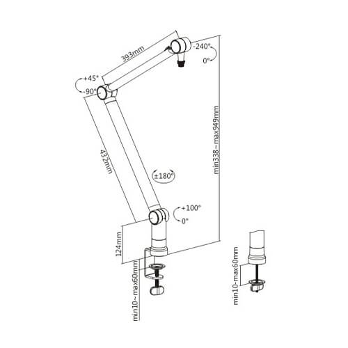 Brateck Lumi MPS06-1 Professional Microphone Boom Arm Stand