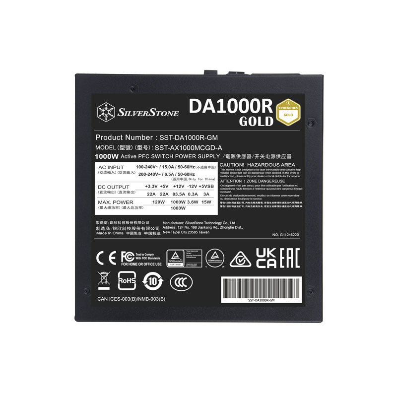 Silverstone DA1000R 1000W Fully Modular 80Plus Gold Power Supply