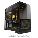 Geometric Future Model 5 ATX Mid Tower Case 5 Fans - Black/Grey