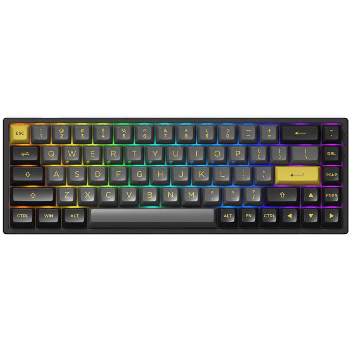 Akko 3068B Plus Black & Gold Hot-Swappable Wireless RGB Keyboard - Jelly Pink Switch