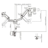 Brateck LDT48-C024 17"-32" Pole-Mounted Gas Spring Dual Monitor Arm