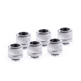 Alphacool Eiszapfen 14mm Hard Tube Compression Fitting Six Pack - Chrome