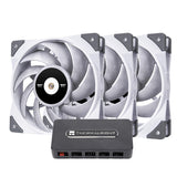 Thermaltake TOUGHFAN 12 120mm Triple Pack + Thermalright 10 Port Fan Hub - White