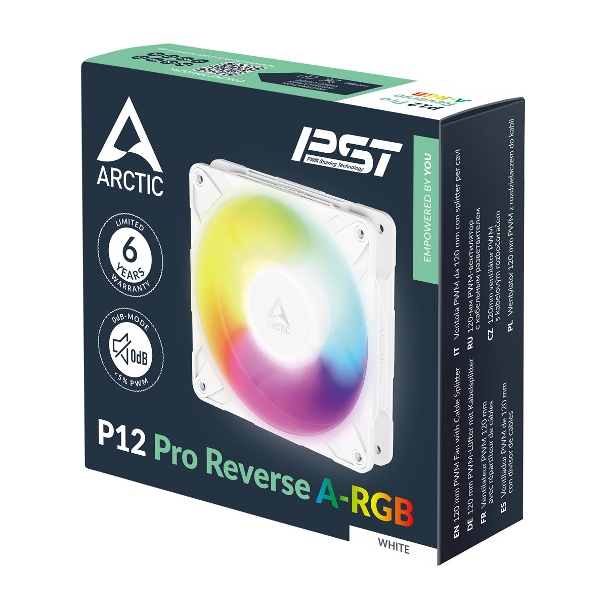 Arcitc P12 PRO Reverse A-RGB 120mm Premium Cooling Fan - White