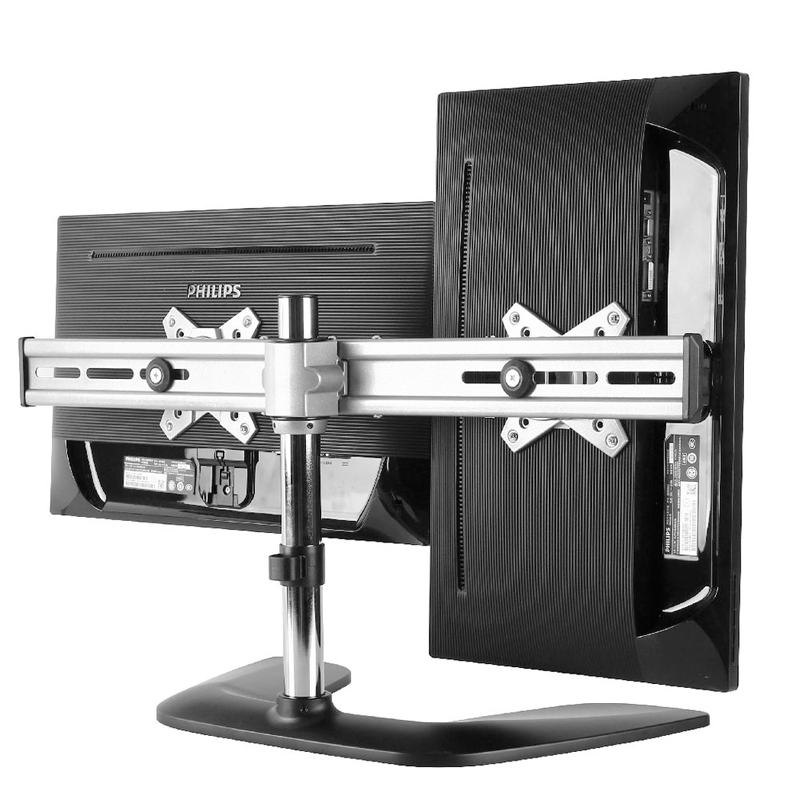 Brateck Lumi LDT02-T02 Free Standing Dual Horizontal LCD Monitor Stand