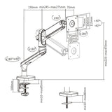 Brateck 17"-32" Premium Aluminium Spring-Assisted Desk Mount