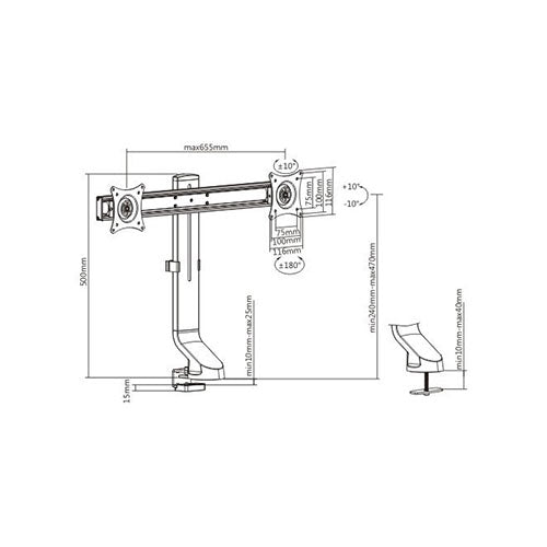 Brateck Lumi DTM21-02 Dual Monitor Workstation Monitor Arm