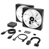 Corsair iCUE LINK QX140 RGB 140mm Magnetic Dome RGB Fan, Dual Fan Kit - White