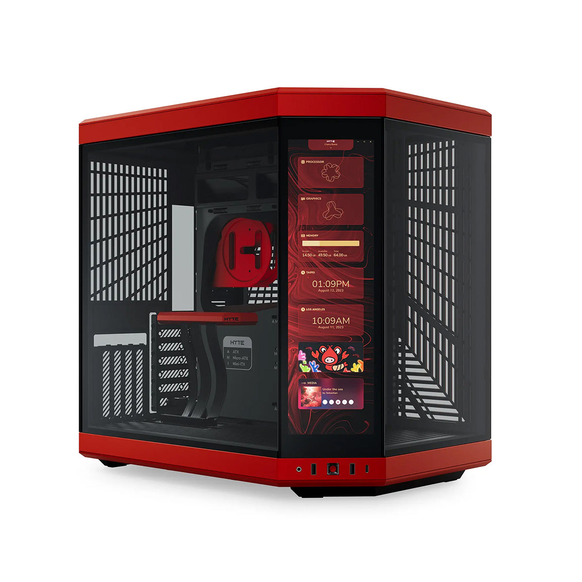 HYTE Y70 Touch Tempered Glass Full Tower Case Red and Black