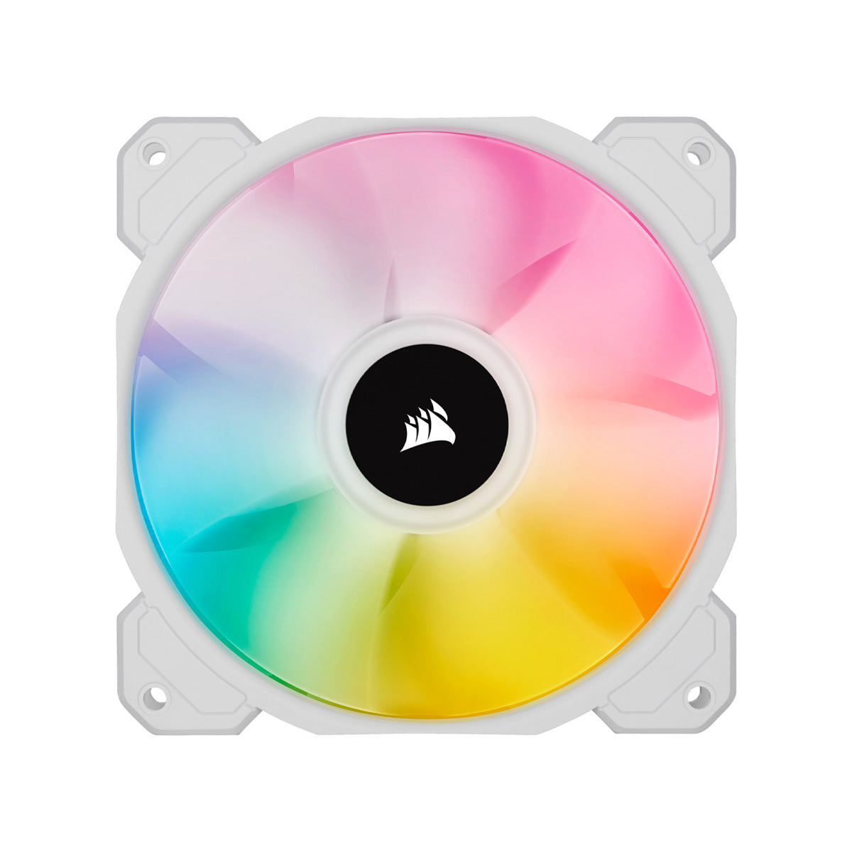 Corsair iCUE SP120 RGB ELITE White Performance 120mm PWM Fan - Quad Pack with Lighting Node