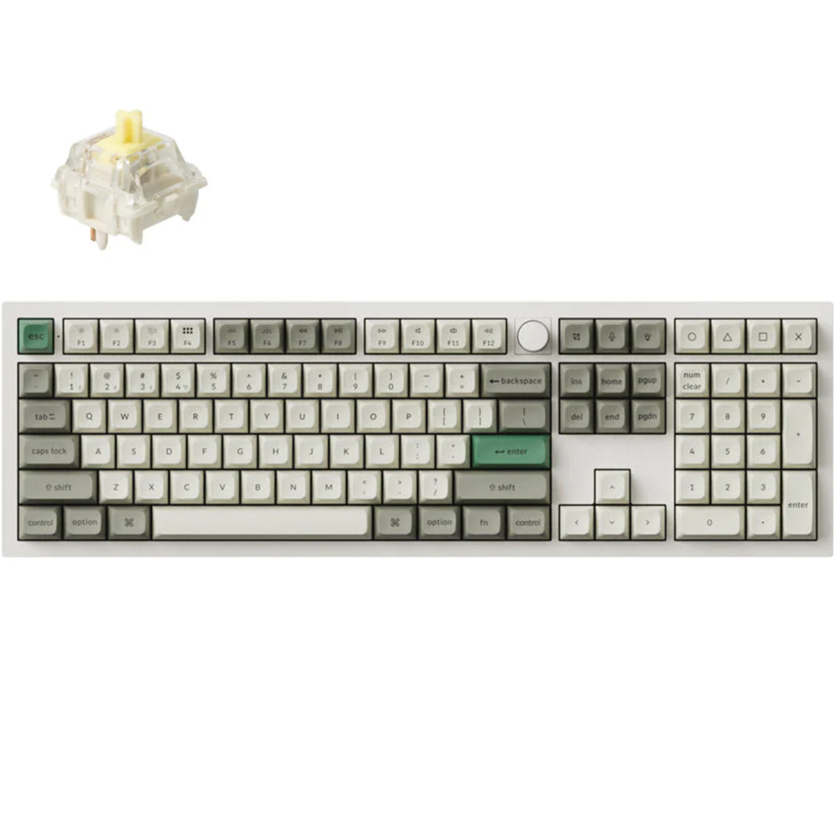 Keychron Q6 Max Full Sized RGB Shell White Wireless Mechanical Keyboard - Jupiter Banana Switch