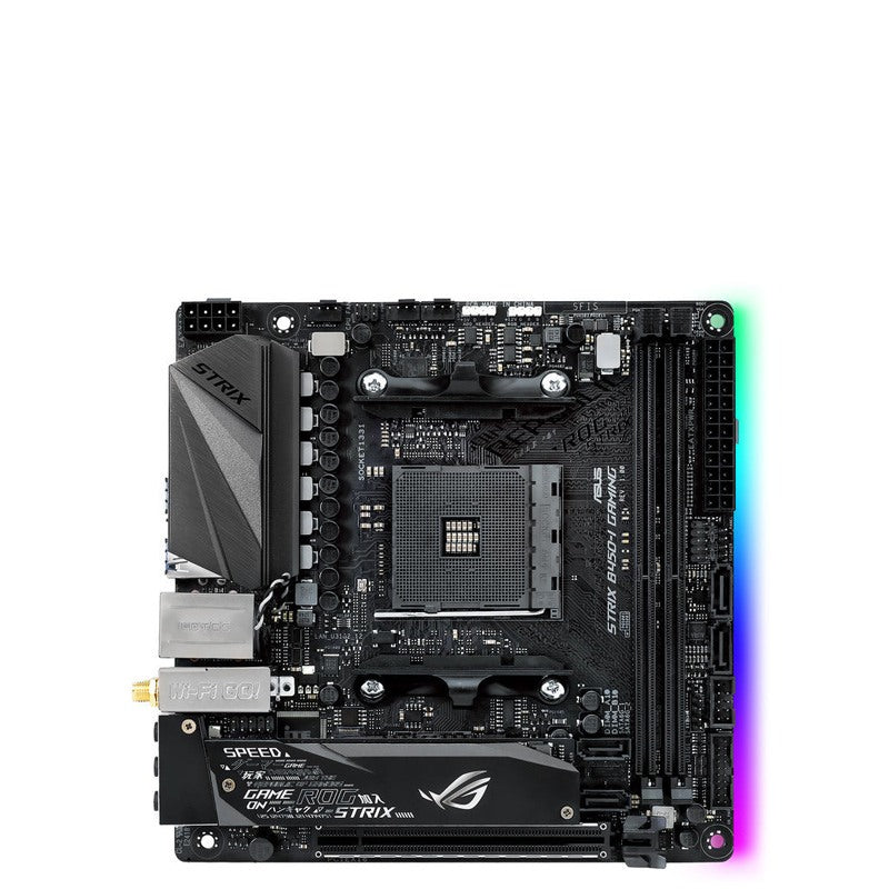 ASUS ROG STRIX B450-I AMD AM4 B450 Aura Sync WiFi M.2 Mini-ITX Gaming Motherboard AMD AM4