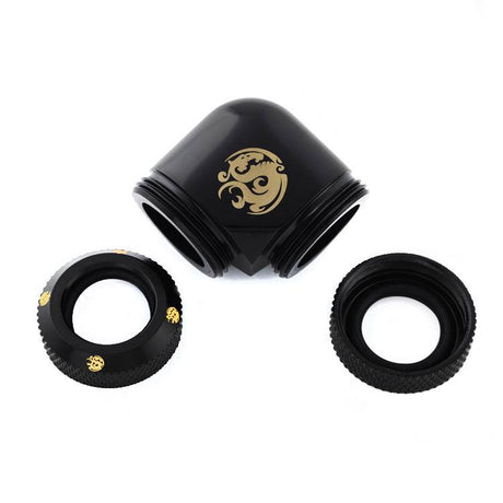 Bitspower 90-Degree Dual Multi-Link Fitting For OD 12mm - Matt Black