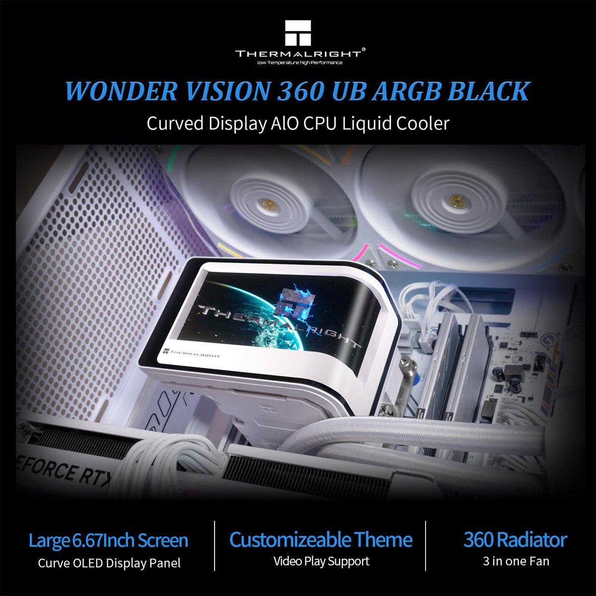 Thermalright Wonder Vision 360 UB ARGB 360mm LCD AIO Liquid CPU Cooler - White