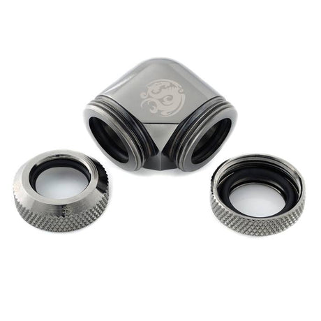 Bitspower 90-Degree Dual Multi-Link Fitting For OD 12mm - Black Sparkle