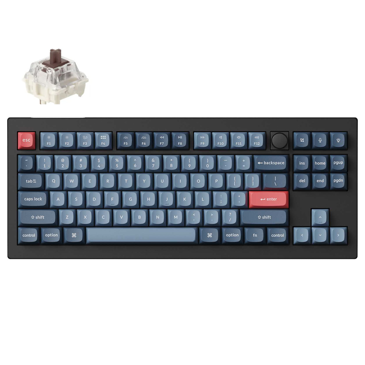 Keychron V3 Max TKL RGB Carbon Black Wireless Mechanical Keyboard - Jupiter Brown Switch