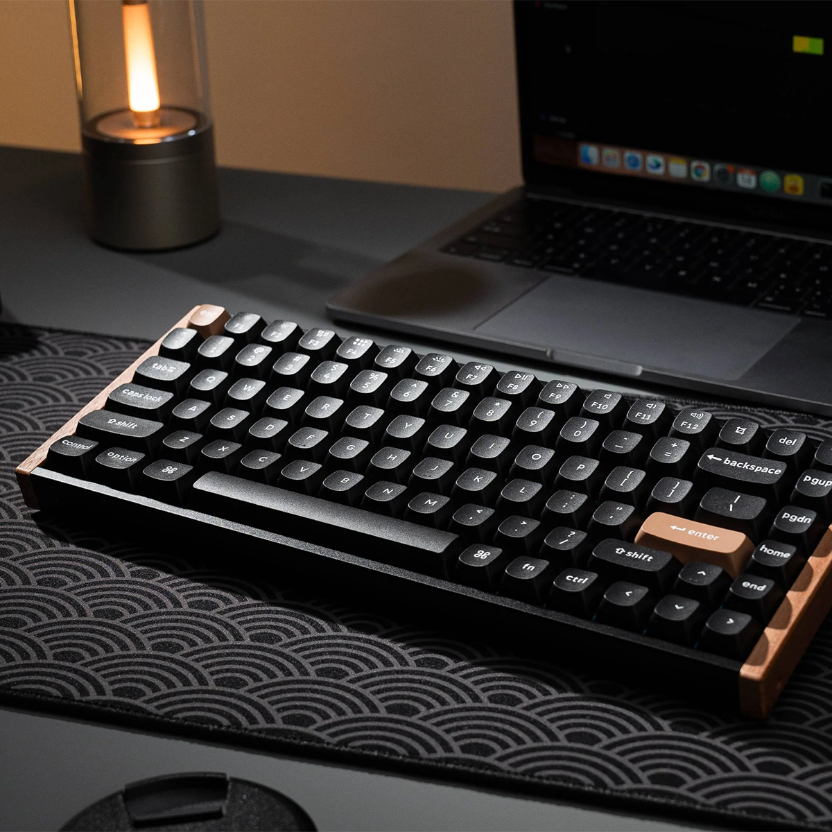 Keychron K2 HE 75% RGB Black/Wood Wireless Mechanical Keyboard - Nebula Switch