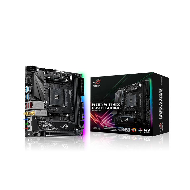 ASUS ROG STRIX B450-I AMD AM4 B450 Aura Sync WiFi M.2 Mini-ITX Gaming Motherboard AMD AM4