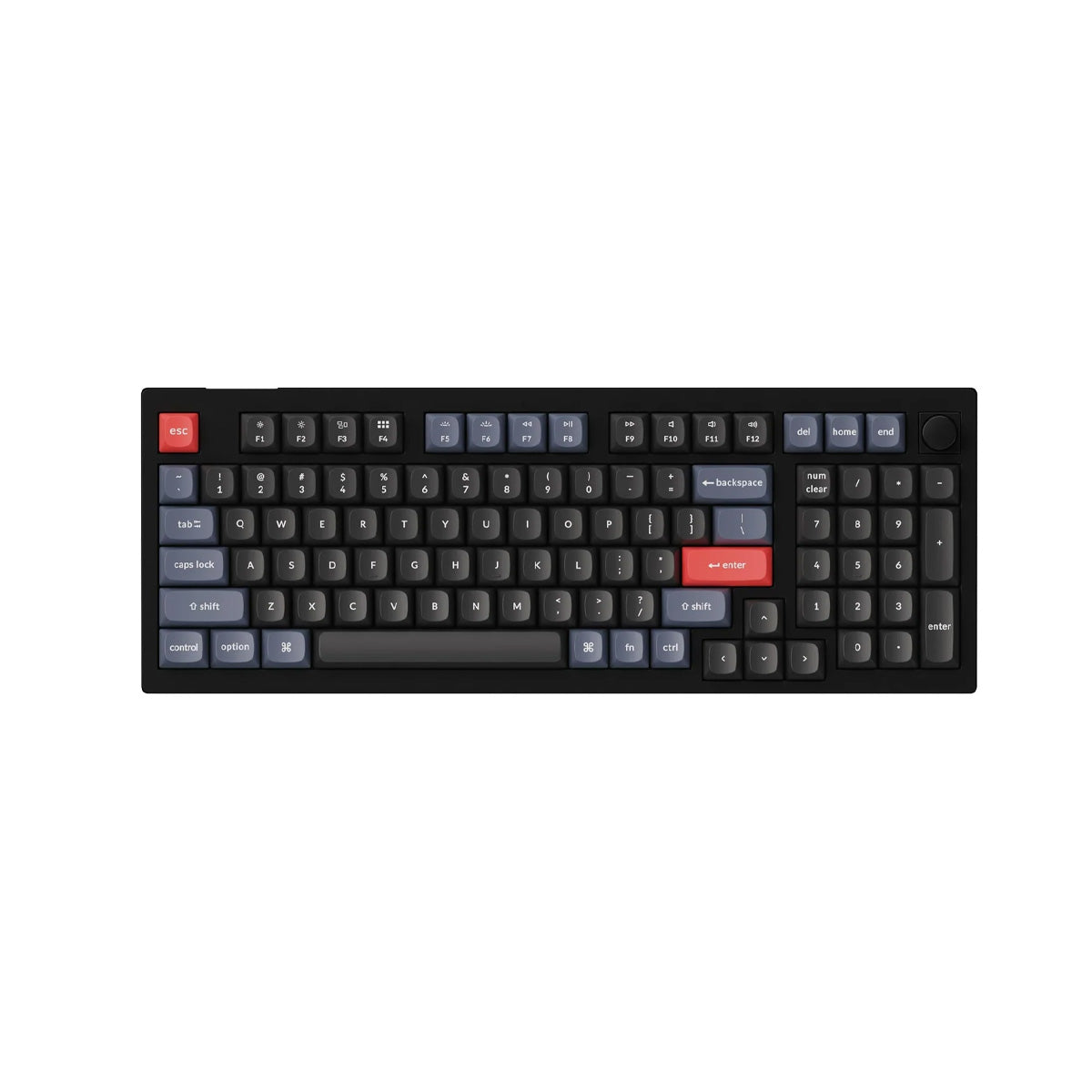 Keychron V5 Knob 96% RGB Carbon Black Mechanical Keyboard - K Pro Red Switch