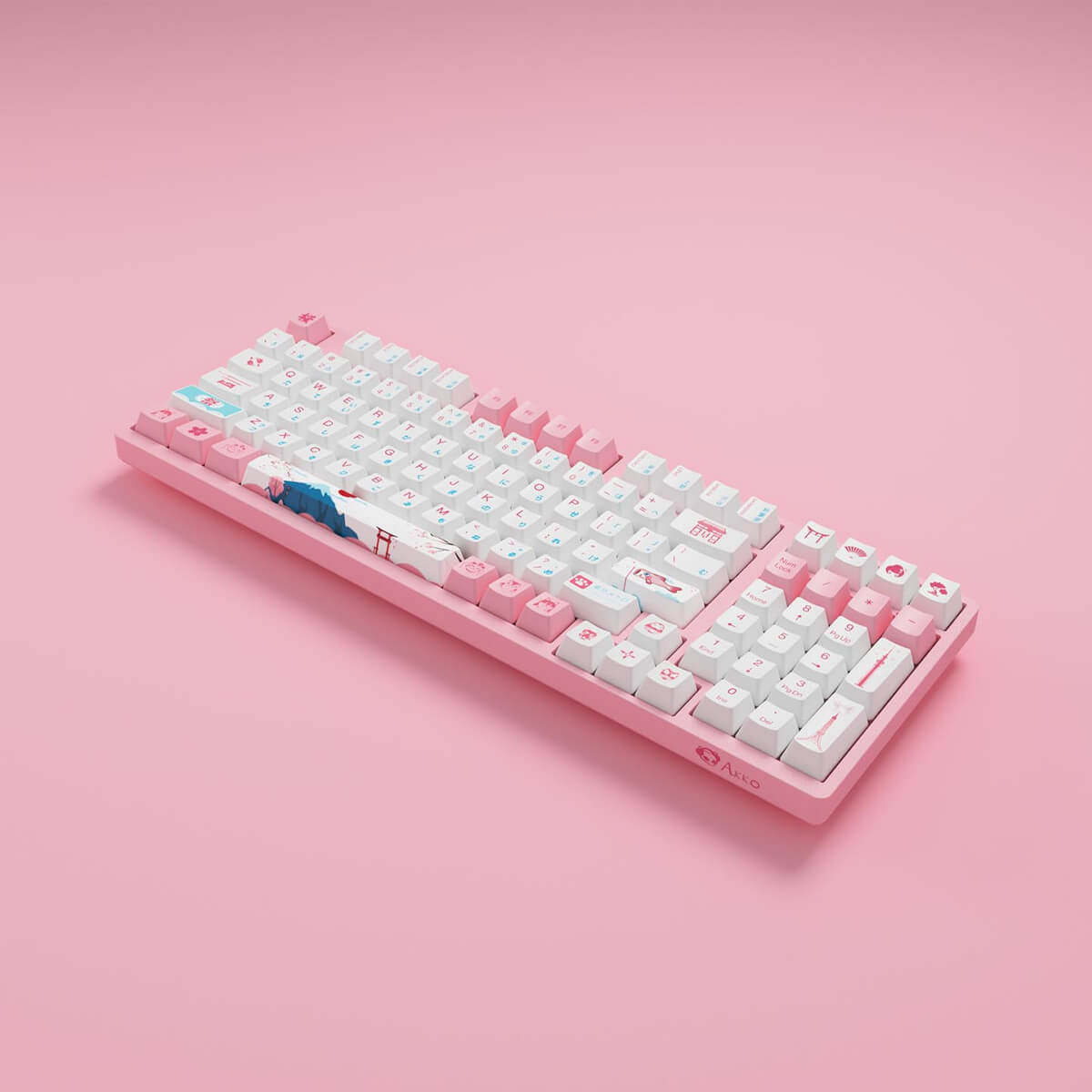 Akko 3098B Plus Sakura R2 RGB Hot-Swappable Wireless Keyboard TTC Gold Pink Switch