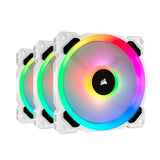 Corsair LL120 RGB 120mm Dual Light Loop RGB LED PWM Fan - White 3 Pack