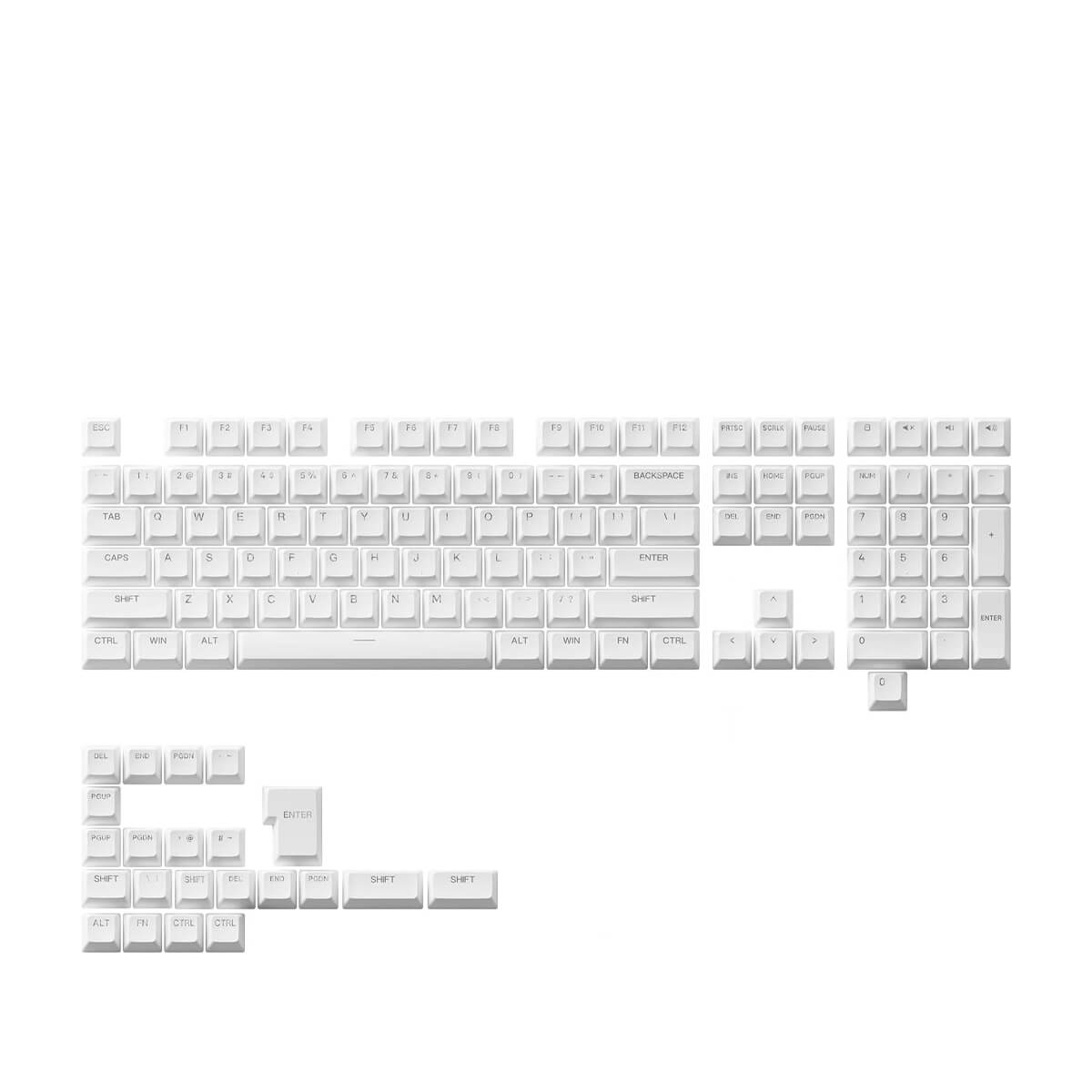 Akko ASA Shine-Through Keycap Set White 131 Keys