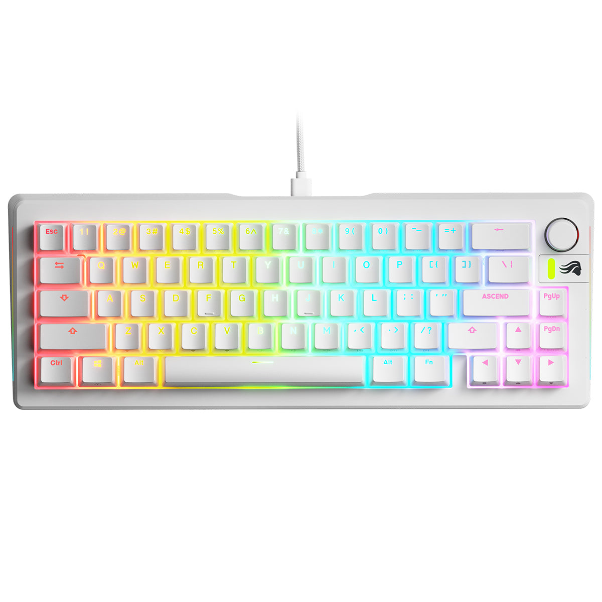 Glorious GMMK 3 65% Wired Mechanical Keyboard Fox Linear Switch - White