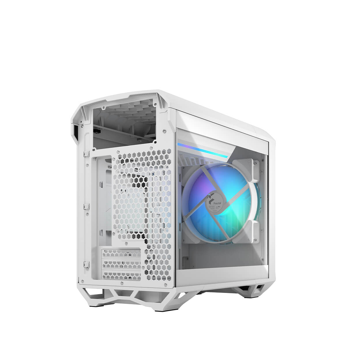 Fractal Design Torrent Nano RGB TG Tower Case - White Clear Tint