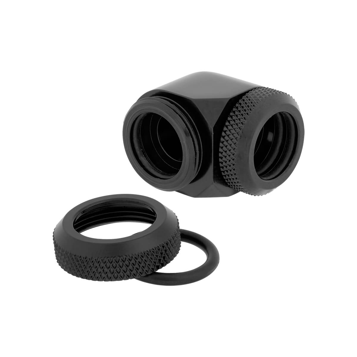 Corsair Hydro X Series XF Hardline 14mm 90° Angled Compression Twin Pack - Black