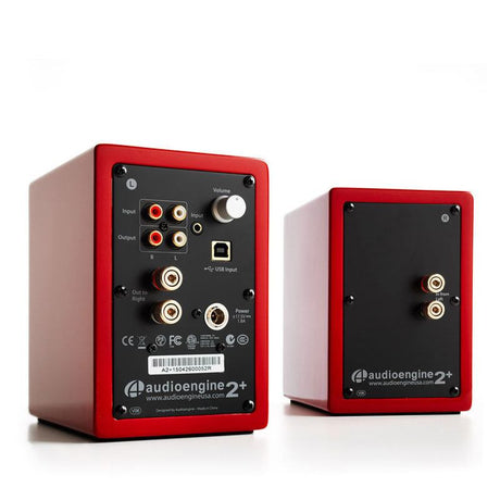 Audioengine A2+BT Wireless Desktop Speakers - Gloss Red