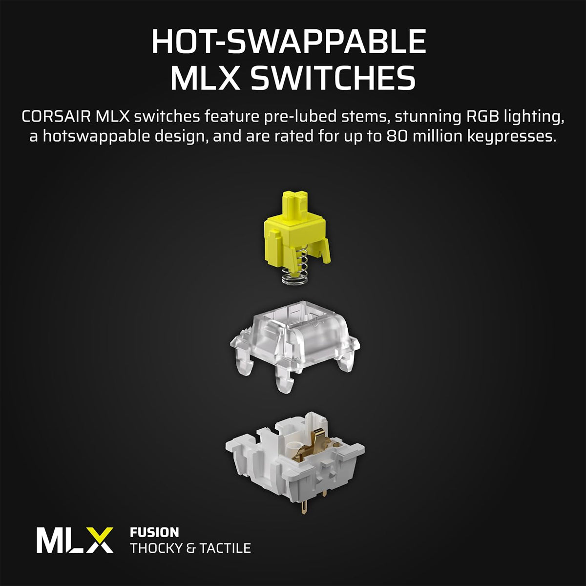 Corsair Vanguard LCD 96% Wired Mechanical Gaming Keyboard - MLX Fusion Tactile Switches