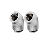 Corsair Hydro X Series XF 45° Angled Rotary Adapter Twin Pack - Chrome