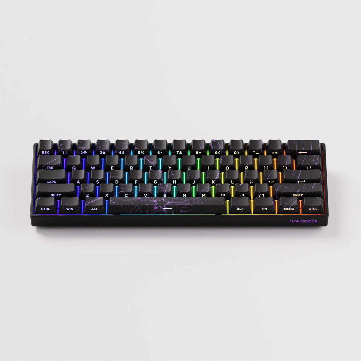 Akko Monsgeek Fun60 Max 60% Wireless Hall-Effect Gaming Keyboard Black Nebula - Glare Magnetic Switch