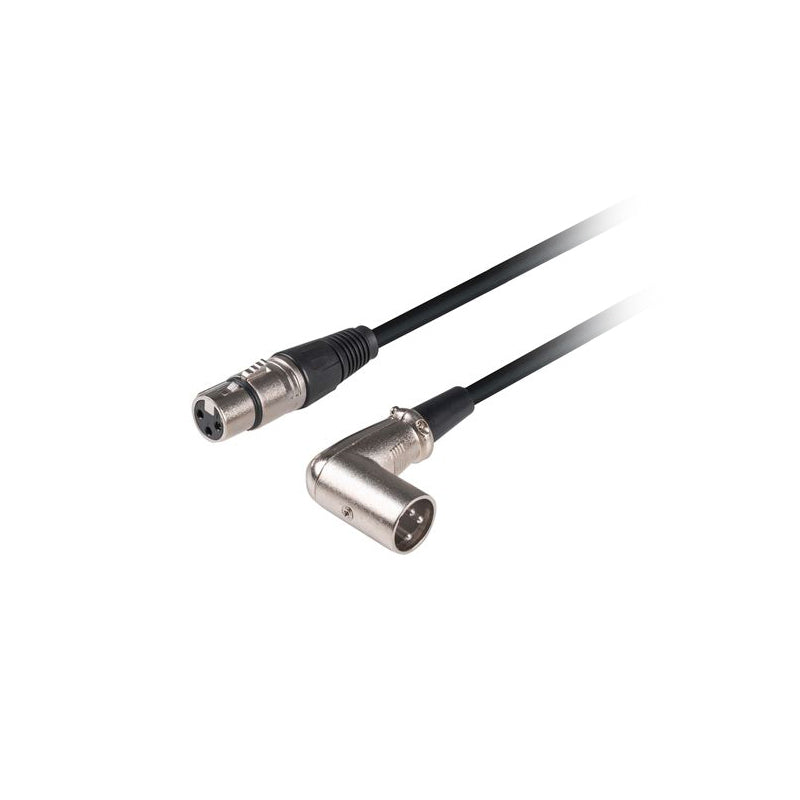 Dynamix XLR 3-Pin Right Angled Male to 3-Pin Female Balanced Audio Cable - 2M