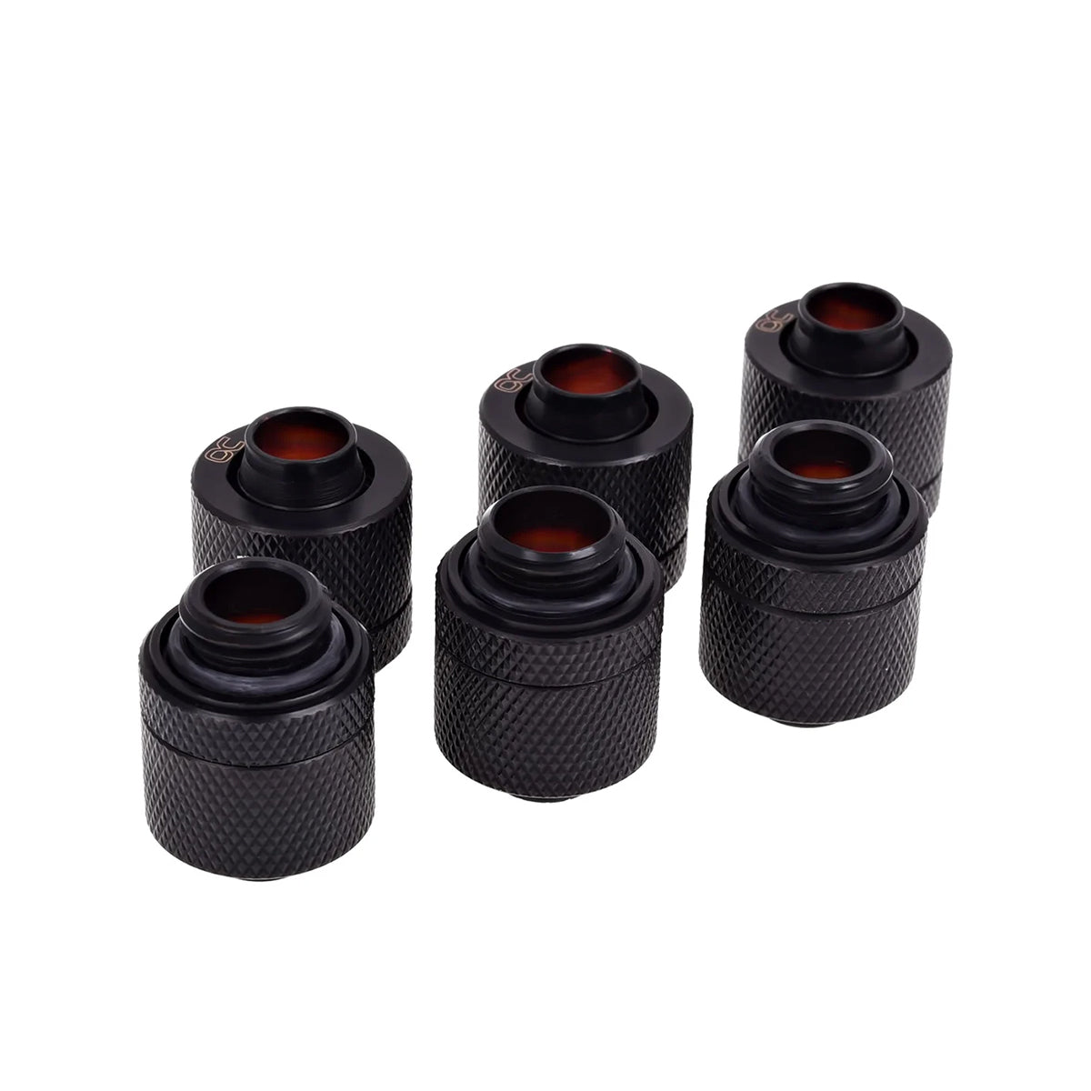 Alphacool HF 13/10mm Soft Tube Compression Fitting Six Pack - Black