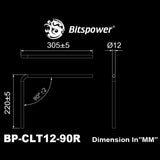 Bitspower Pre-Bent 90-Degree Acrylic Hard Tube OD12mm 220x305mm