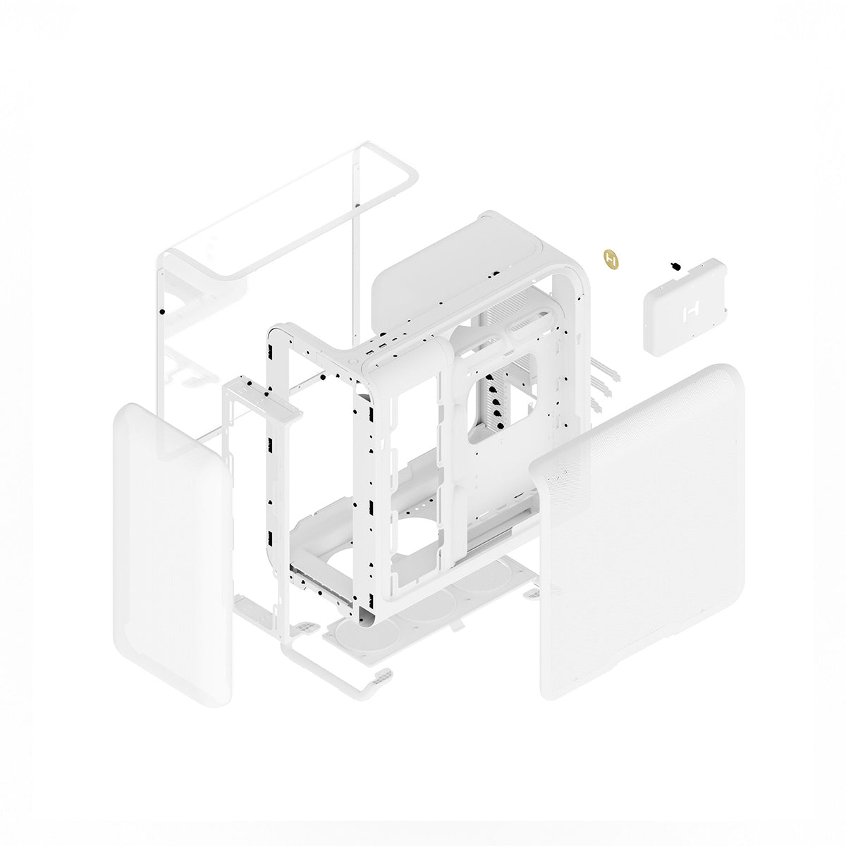 Hyte X50 Tempered Glass ATX Mid Tower Case - Snow White