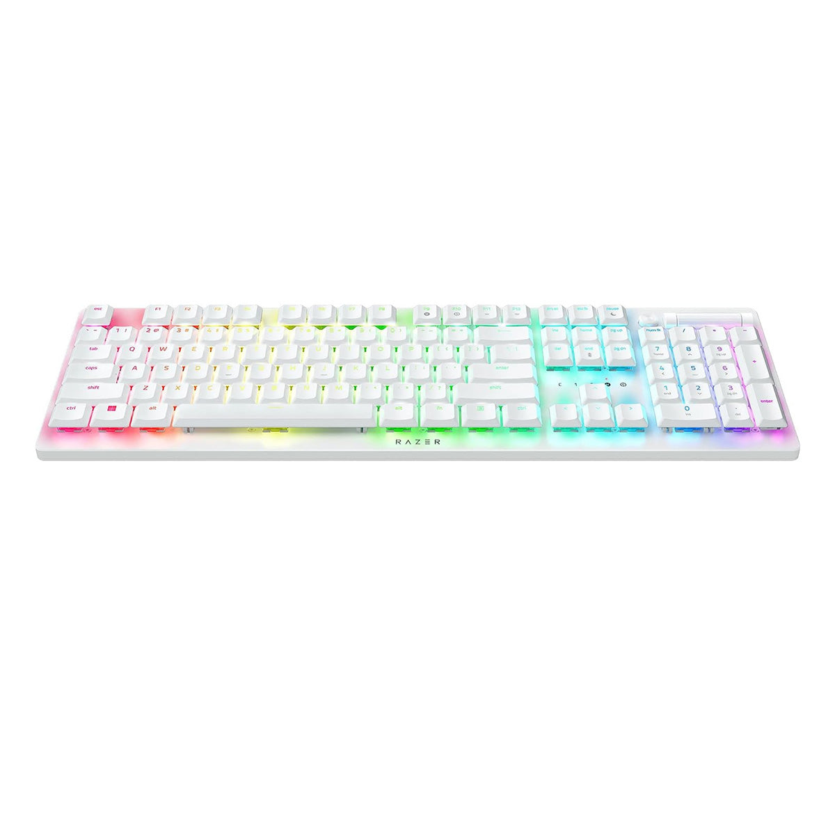 Razer DeathStalker V2 Pro Optical Wireless Gaming Keyboard Clicky Purple Switch - White