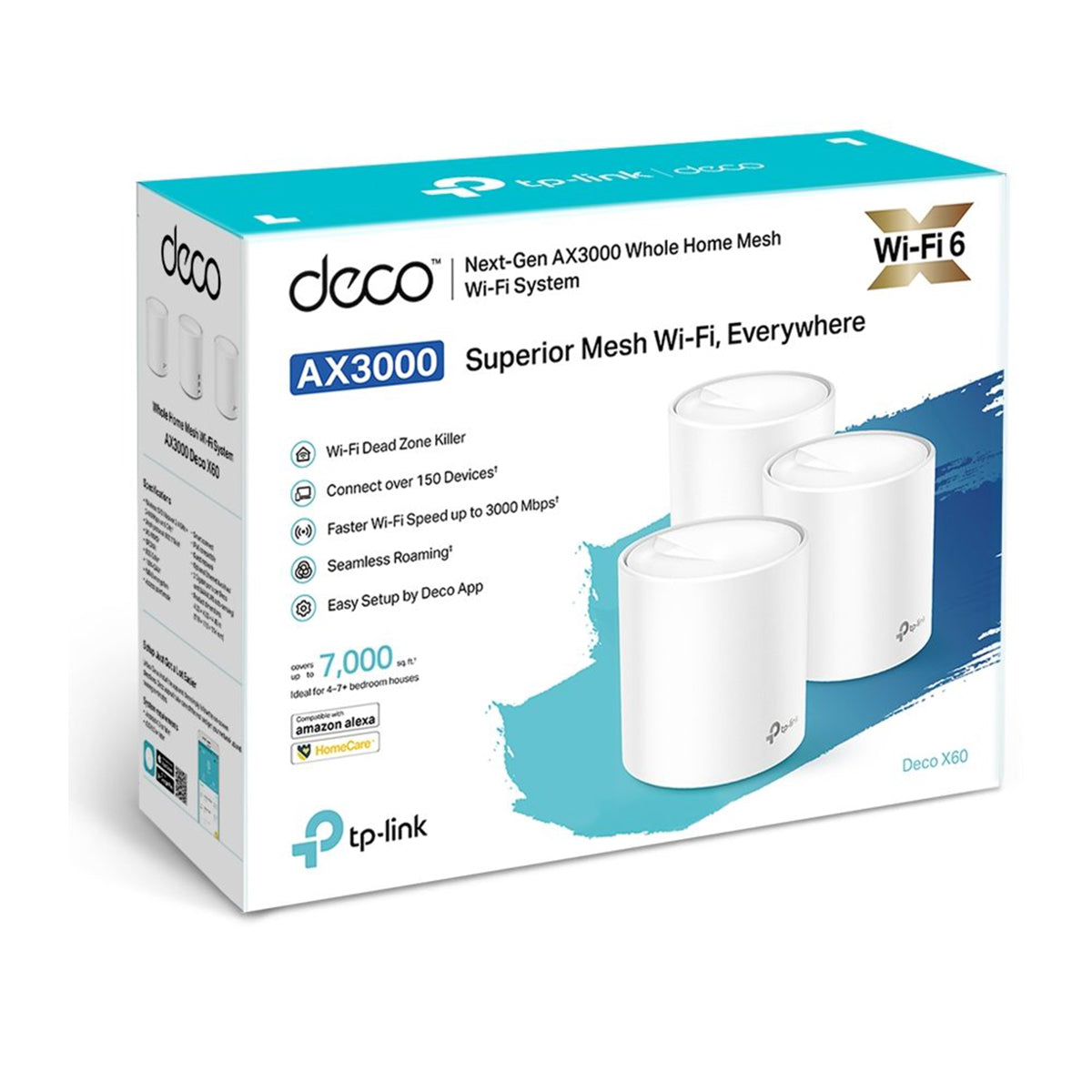 TP-Link Deco X60 AX3000 Whole Home Mesh Wi-Fi 6 System - 3 Pack