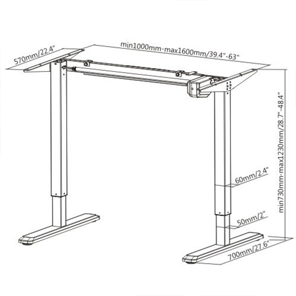 Lumi Premium Electric Single-Motor Sit-Stand Desk With Display Black