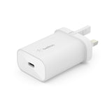 Belkin 25W PPS USB-C PD Wall Charger with 1m C-C PVC Cable - White