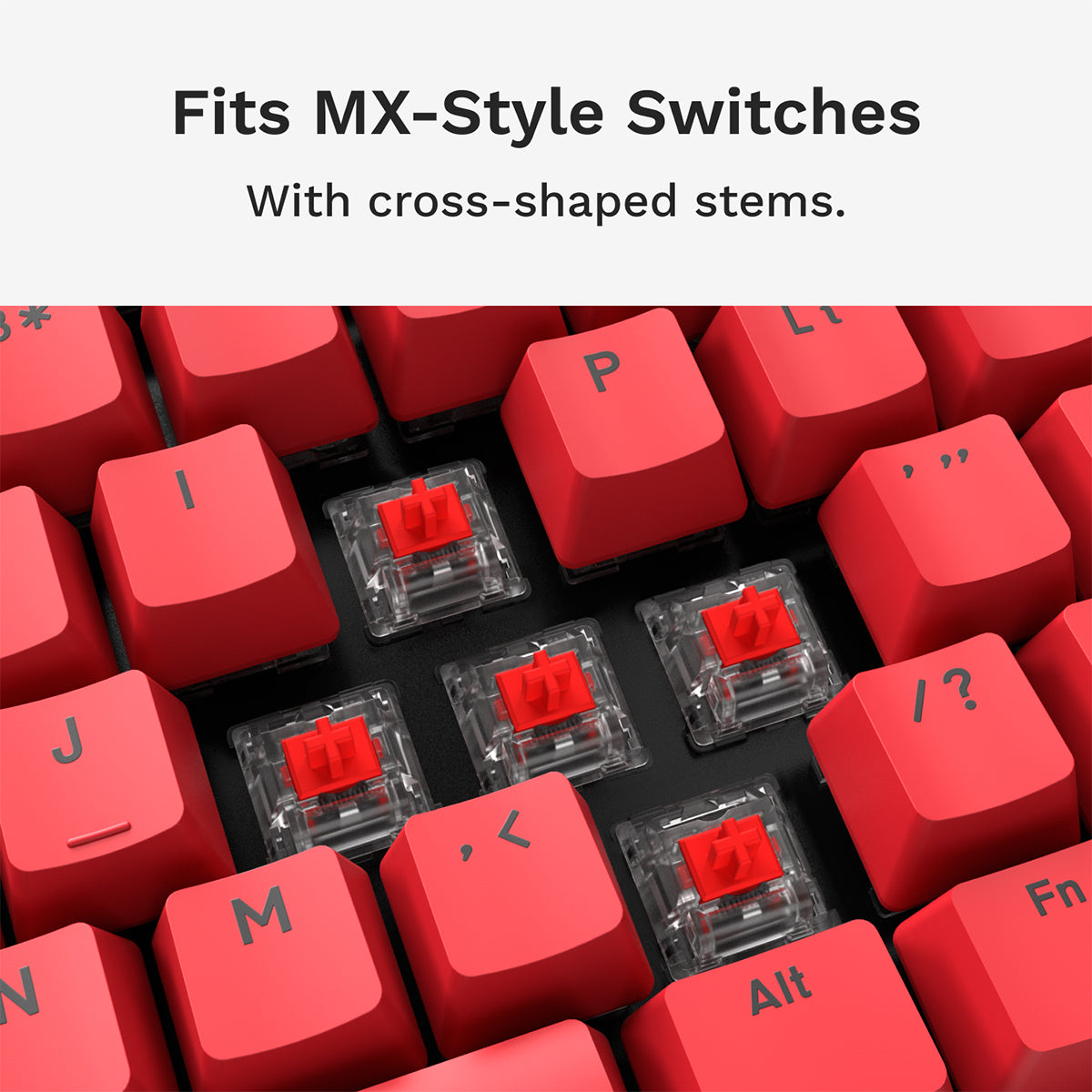 Glorious GPBT Basics Keycaps - Revive Red