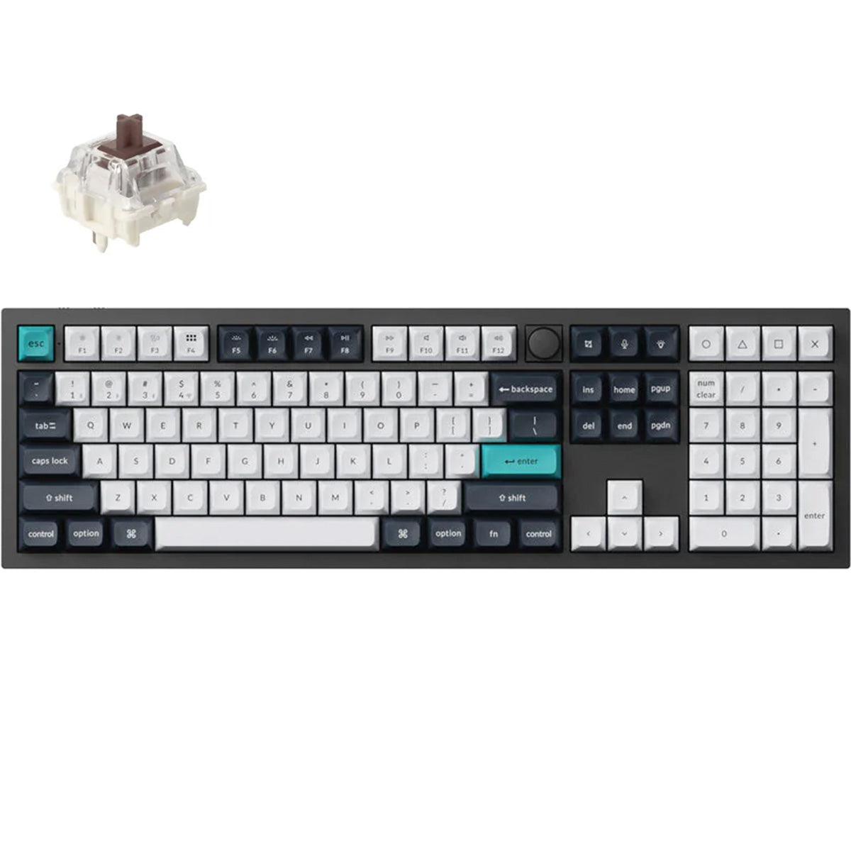 Keychron Q6 Max Full Sized RGB Carbon Black Wireless Mechanical Keyboard - Jupiter Brown Switch