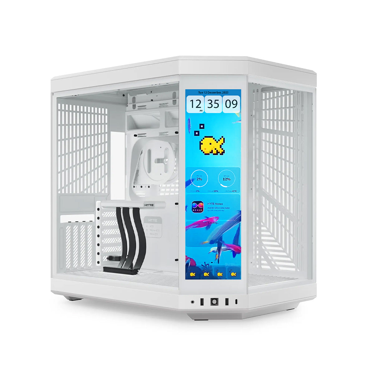 HYTE Y70 Touch Tempered Glass Full Tower Case Snow White