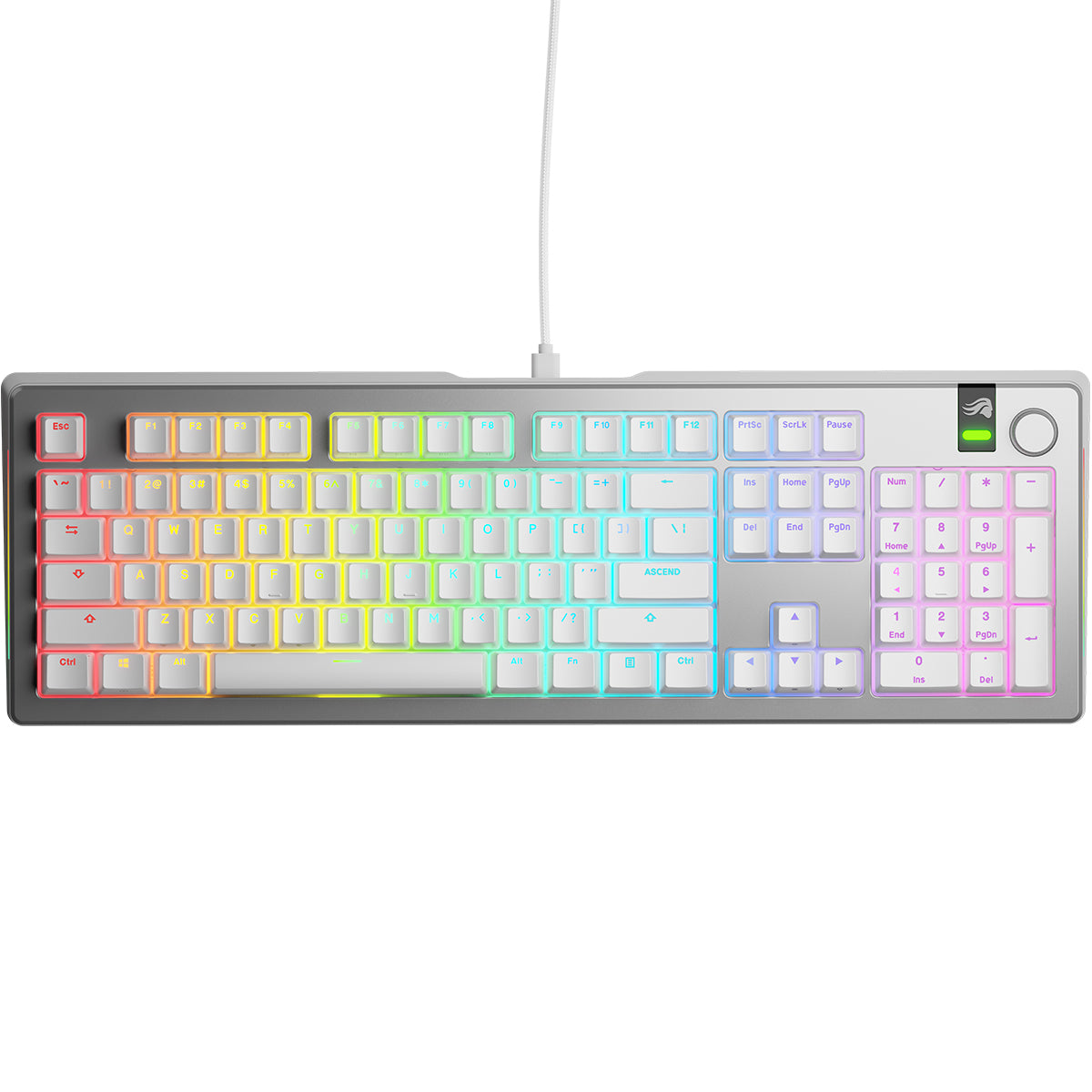 Glorious GMMK 3 Pro 100% Wireless Mechanical Keyboard Fox Linear Switch - Silver