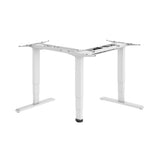 Brateck Lumi L-Shape Electric Sit-Stand Desk Frame With Triple Motors White Colour